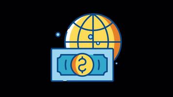 Global Payment Processing 2D Motion Graphics Animation On Alpha Channel video