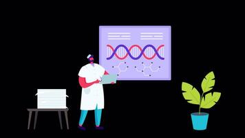 Doctor Making New Discoveries for Treatment 2D Motion Graphics On Alpha Channel video