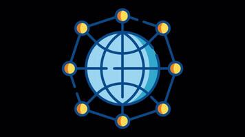 Internet Spider Web 2D Motion Graphics Animation On Alpha Channel video