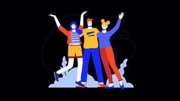 Successful Employees in Business 2D Motion Graphics Animation On Alpha Channel video