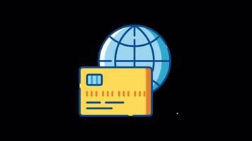 Global Payment Service 2D Motion Graphics Animation On Alpha Channel video