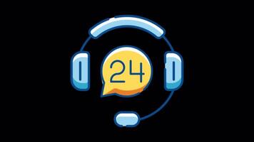 Call Center Service 2D Motion Graphics Animation On Alpha Channel video