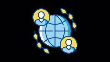 Online Communication Between People 2D Motion Graphics On Alpha Channel video