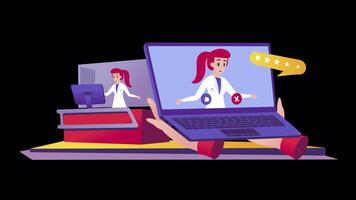 Online Doctor Service 2D Motion Graphics On Alpha Channel video