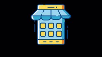 Mobile App Shopping Program 2D Motion Graphics Animation On Alpha Channel video