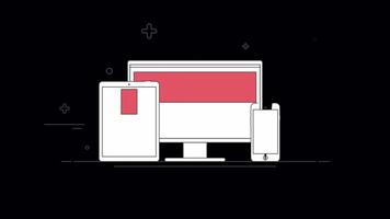 Youtube canal apresentação em todos dispositivos 2d movimento gráficos animação em alfa canal video