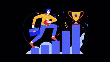 The Road to Success in Business 2D Motion Graphics Animation On Alpha Channel video
