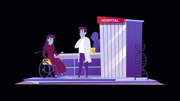 Hospital Doctor and Patient Dialogue 2D Motion Graphics Animation On Alpha Channel video
