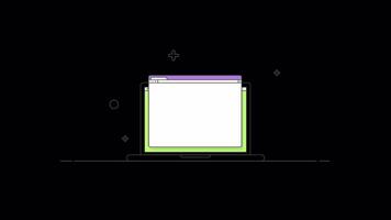 ganho dinheiro enquanto trabalhando em uma caderno 2d movimento gráficos animação em alfa canal video