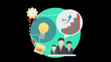 Business Analysts Working 2D Motion Graphics On Alpha Channel video