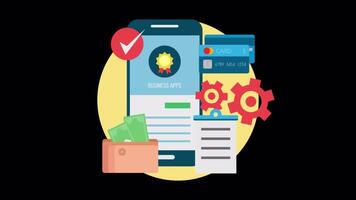 Business Management Application 2D Motion Graphics Animation On Alpha Channel video
