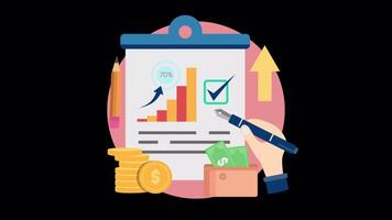 Business Revenue Management 2D Motion Graphics Animation On Alpha Channel video