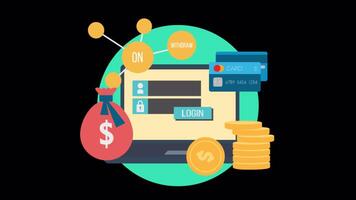 Establishing a Business Presence in the Online World 2D Motion Graphics On Alpha Channel video