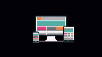 Responsive Website Across All Devices 2D Motion Graphics Animation On Alpha Channel video
