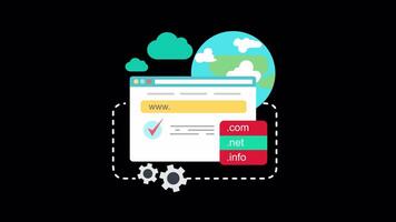 comprando uma domínio conectados 2d movimento gráficos em alfa canal video