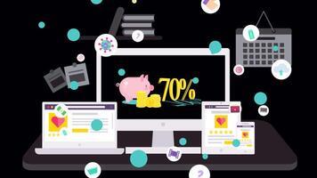 Discounts on Website Services 2D Motion Graphics Animation On Alpha Channel video