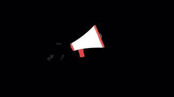 Megaphone for Asking for Help 2D Motion Graphics Animation On Alpha Channel video