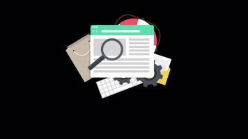 Website Research 2D Motion Graphics Animation On Alpha Channel video