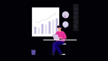 Business Management Control 2D Motion Graphics Animation On Alpha Channel video