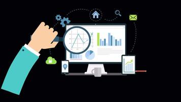 Reviewing Business Analytics 2D Motion Graphics Animation On Alpha Channel video