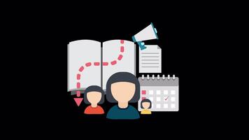 Business Meeting Scheduling 2D Motion Graphics On Alpha Channel video