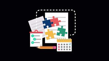 Business Solutions Implementation 2D Motion Graphics On Alpha Channel video