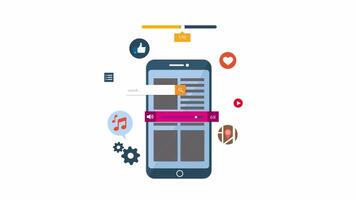 Managing Everything with a Mobile Phone 2D Motion Graphics Animation On Alpha Channel video
