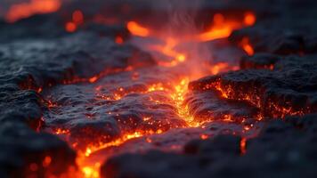 Close up of lava flowing out of a volcano photo