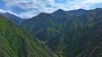 Hyperlapse of Semonovskoye Gorge Mountain Valley with Moving Clouds at summer day video