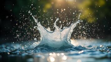 Water splash on the surface of the water photo