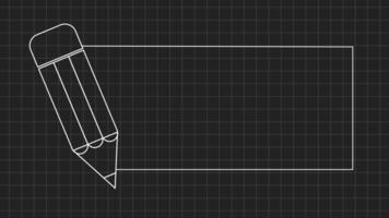 education content outro and intro animation with drawing line art pencil. video