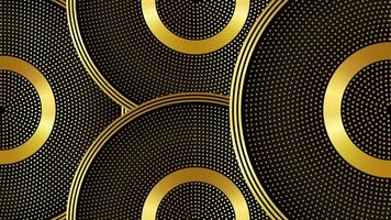 Rotating Golden Circles . Abstract Motion Background Animation video