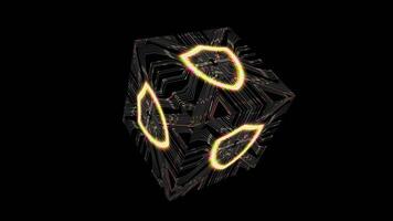 Abstract 3D Shape with Colorful Light Patterns and Dynamic Lines video