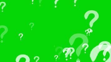 Abstract Green Background with Floating Question Marks and Drops video