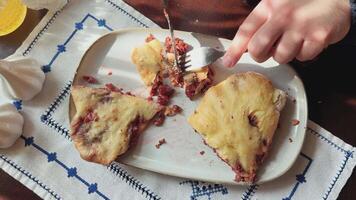 Indulging in a Delicious Homemade Pastry that is filled with a Berry Filling video