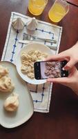 A Beautifully Presented Spread of Delicious Dumplings and Refreshing Drinks video