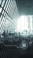 Infographics about business process automation on the office background. video
