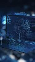 Animated data visuals on a 3D laptop interface. video