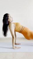 Fitness Instructor Doing The Reverse Plank Or Upward Plank Pose Exercise. video