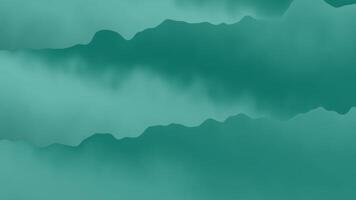 Abstract teal mountains shrouded in ethereal fog depict a mystical scene. video