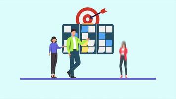 Animated of goal solid community. Community Focused concept. Full length animation illustration. High quality 4k footage video