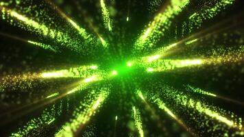 Light of dust particles creates beautiful bokeh and bright neon rays. Elegant abstract background with light particles. Abstract background particles. video