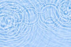 Water background,Sea blue water ripple surface texture with light effect use for Summer background banner,Top view Motion circle wave water in bathroom,Flat lay swimming pool with natural sunlight photo