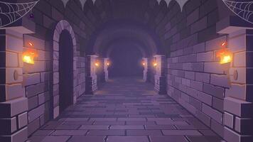 An empty hall with a spider web and candles video