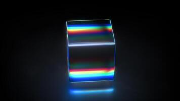 Loop A Colorful 3D Prism Cube featuring Amazing Light Reflections that Mesmerize the Viewer video