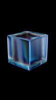 Loop An Abstract Blue Glass Cube featuring Color Reflections that are truly captivating and vibrant video