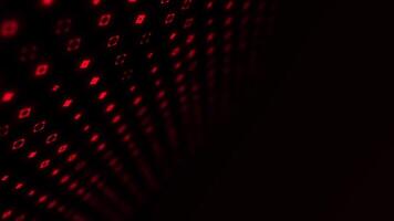 Abstract glowing red dynamic shapes surface. Minimalistic moving rectangles on dark futuristic background. Modern flowing halftone 3D grid concept for business. 4k 60fps graphic. video