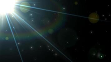 Lens flare in style rays light of god with dust particles glowing effect shine spotlight, Soft tones. overlay background. video