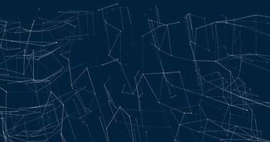 Fast-moving interweaving of dots and lines on a blue background. Abstract animation. video