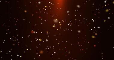 Rising particles in orange light. Bokeh. Abstract animation. video
